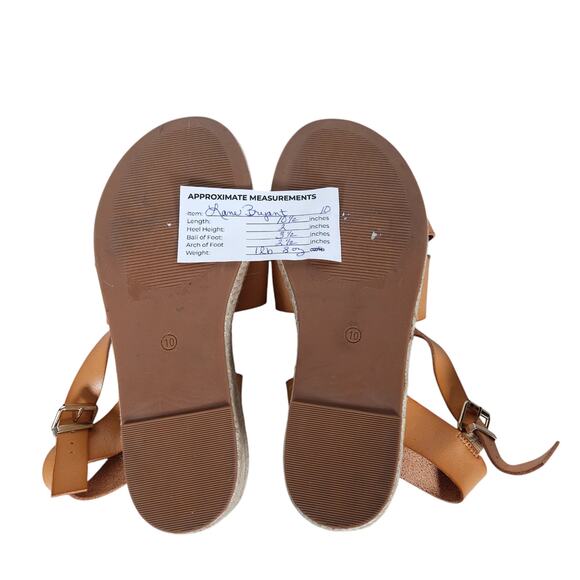 Lane Bryant Jute Platform Espadrille Sandals 10 Tan Strappy Summer Coastal Chic - Picture 9 of 9